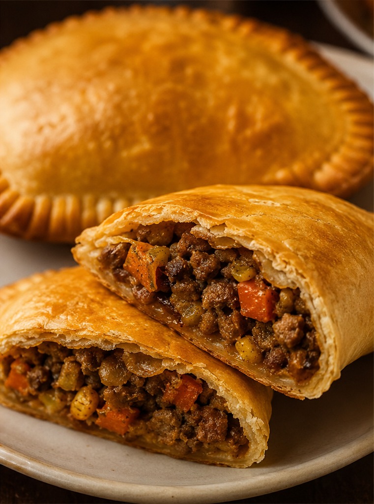 Fresh golden meat pies
